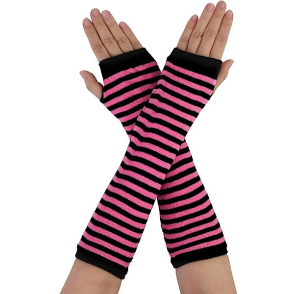 1 par Fingerlösa Vantar för Kvinnor, Tryckt Armbandsvärmare i Stickad Ull, Armbågslängd