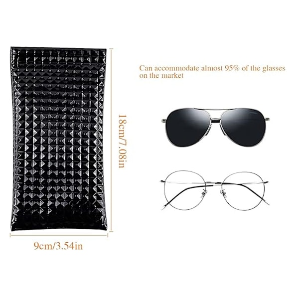 2 Fashion Glasögonfodral Mjuk, PU Läder Solglasögon Läsglasögon Påse med Snäpplås Glasögon