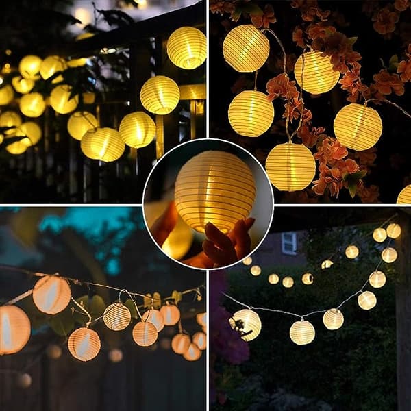 7 m udendørs solcellelyskæde - 50 LED-lanterner