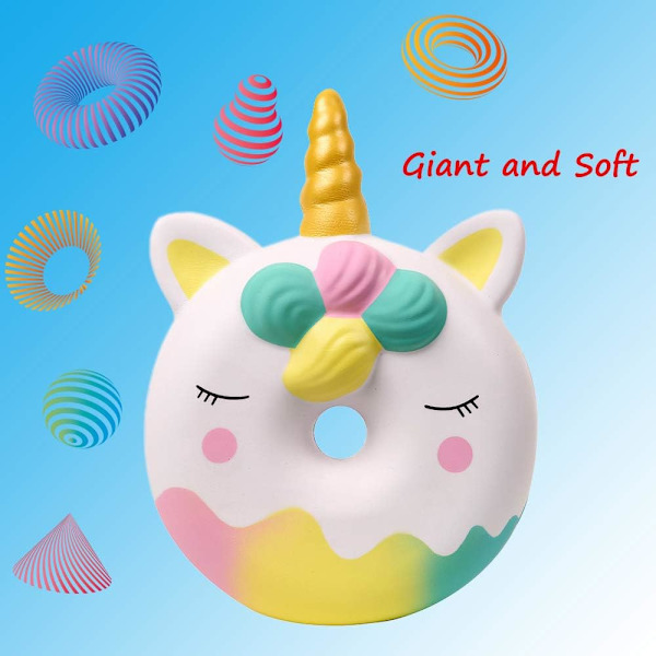 5 Tommer Squishies Jumbo Unicorn Donut Kawaii Blød Stigende Gian