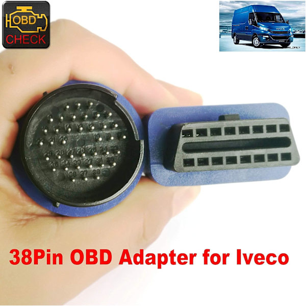 38-pins OBD Ivec Diagnostisk Adapterkontakt Lastebil OBDII Kabel