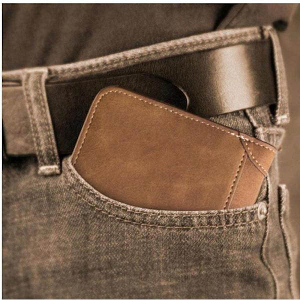 Mænd Læder Foldbar Luksus Billfold Slim Hipster Ko Hud Kredit