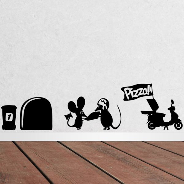 2 st Mignon Par Stickers Väggdekaler med Muspar