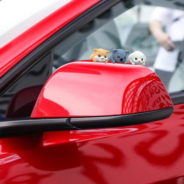 6PCS söpö eläinten koristeet yhteensopiva taustapeili karhu koriste panda kojelauta