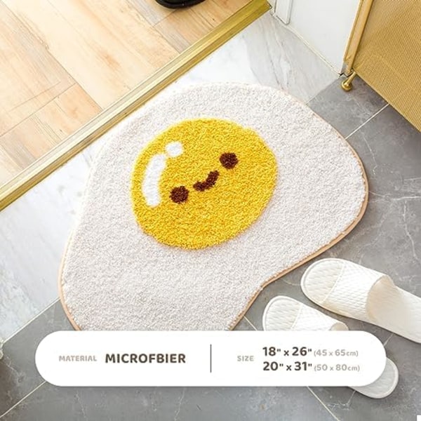 40x60cm Sød Katteformet Bademåtte, Ekstra Blød og Absorberende, Maskinvaskbar, Skridsikker Måtte til Badekar, Brusebad og Ba