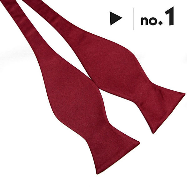 2 stk. burgunderfarvede Herre Solid Bow Tie Vævet Selvbinding Bow Ties Smoking og Bryllup Bowties