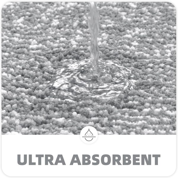 (blå)1 Mikrofiber Mjuk Badmatta, halkfria badrumsmattor, Machin