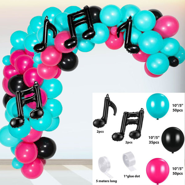 TIK Tok Ballong Bursdag Dekorasjon, Musikk Tema Fest Dekorasjon