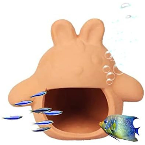 11,6x8,6x9,5cm Akvarium Sød Totoro Formet Keramik Hule Fiskehus, Rejer Cichlid Skjulested Opdræt Gydning, Professionel
