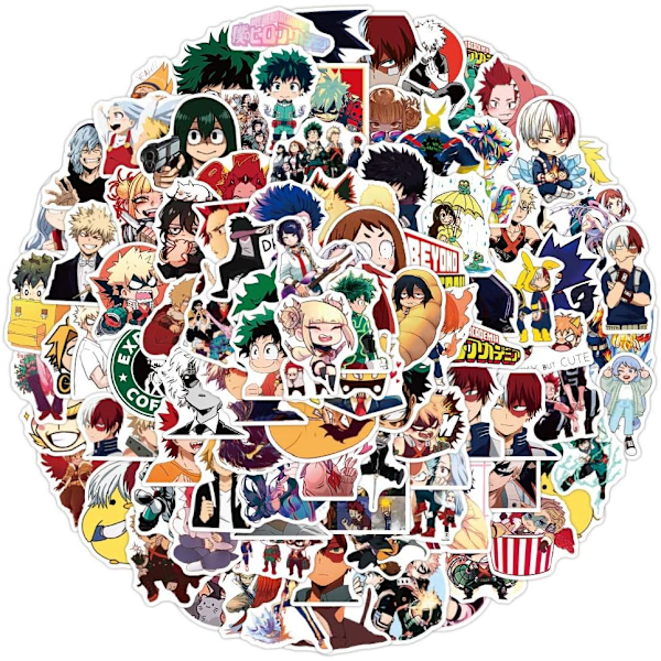 100 kpl pakkaus, vinyyliset anime-tarrat vesipulloille, kannettaville tietokoneille, rullalaudoille, muistikirjoille, lahja aikuisille lapsille teineille