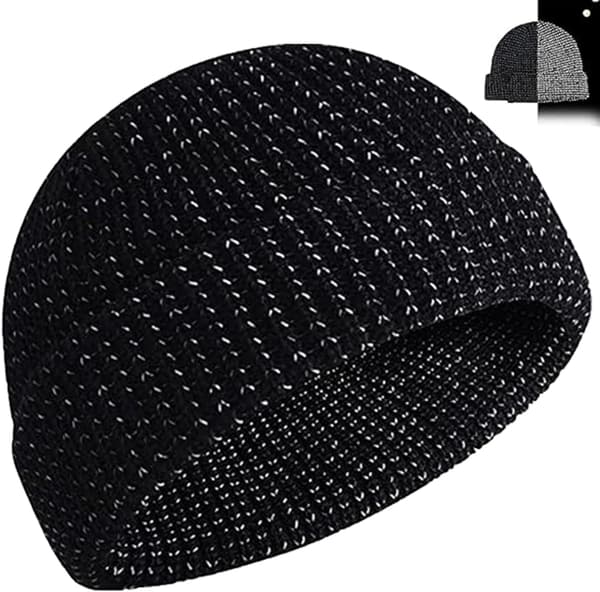1 st Reflektorhatt, Unisex, Varm Stickad Vintermössa