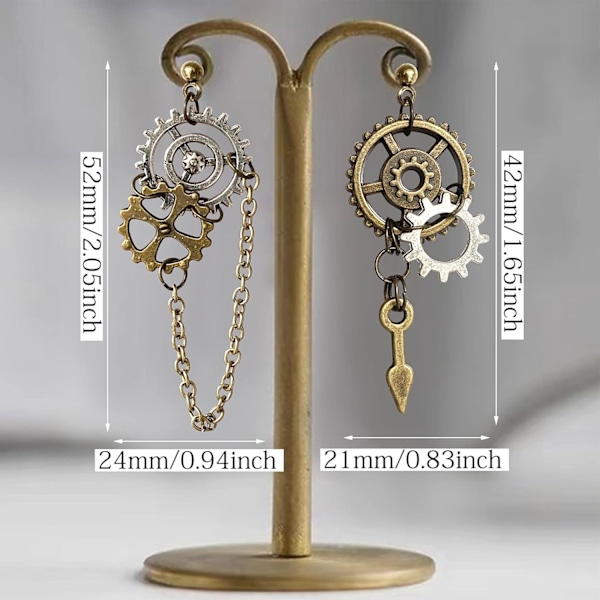 Punk Steampunk Vintage Kellokoneet Ripustuskorvakorut Kellovaihde Antiikki Lentokone Korvakorut Naisille Miehille Halloween
