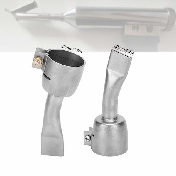 2 stk 20 mm flate sveisemunnstykker for varmluft, varmluftpistolsveising