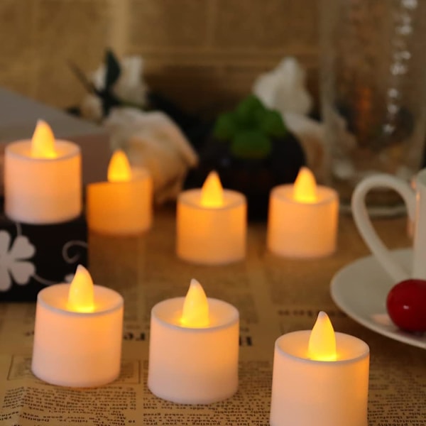 Set med 24 små realistiska LED-flamlösa Halloween-ljus - Perfekt för andaktsfester, födelsedagar,