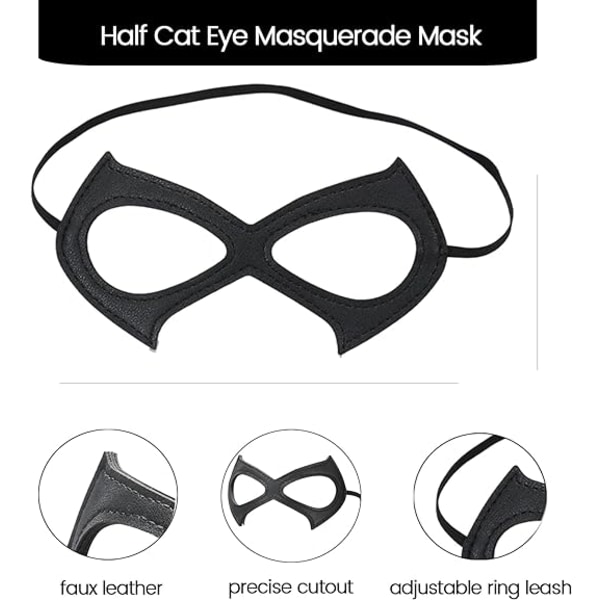 Catwoman Mask, Masquerade Mask Black Cat Mask Catwoman Costume Leather Mask