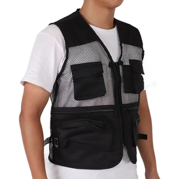 Mesh fiskevest (80 kg), holdbar og åndbar multi-lomme sommer vest til mænd til udendørs fiskeri