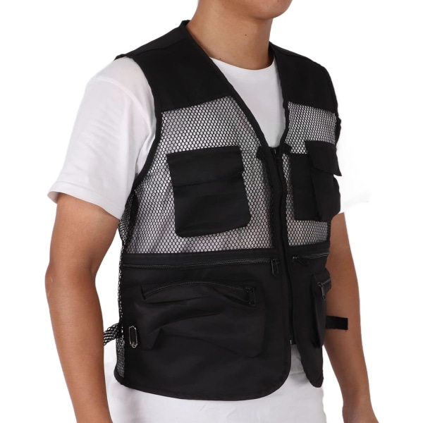 Mesh fiskevest (80 kg), slitesterk og pustende multi-lomme sommer vest for menn til utendørs fiske