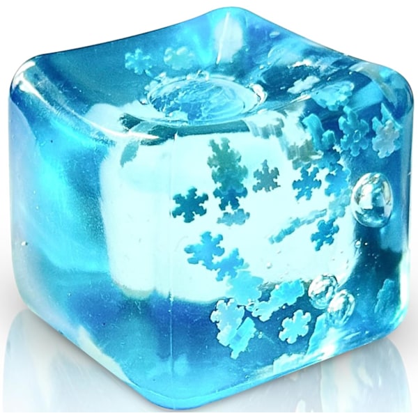 Stressbollar Iskub med Snöflingor Inuti för Din Bästa Avslappning, Snöbitar Tyst Fin Fyrkantig Form Ångest Sensorisk Squishy Fidget Leksak S