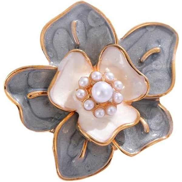 Kamelia Naisten Brosseja Kukka Brossi Pin Päällystetty Kukka Koristeellinen Mekko Korut Retro Huivi C Grey