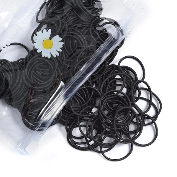 Små Hår Elastikker, Bløde og Komfortable Gummibånd 100 STK Hårbånd, Sort