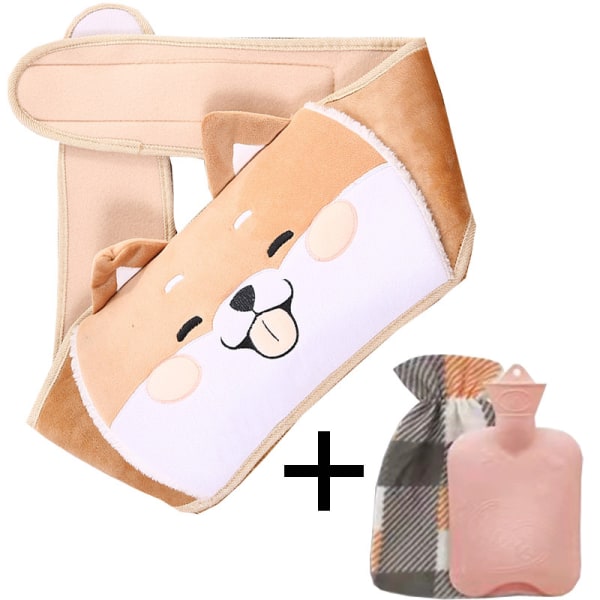 Hot Water Bottle, 1L Hot Water Bottle with Plush Cover and Belt,