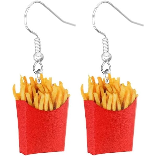 Imiteret Mad Hænge Øreringe Hamburger Pommes Frites Taco Brød Småkager Øreringe