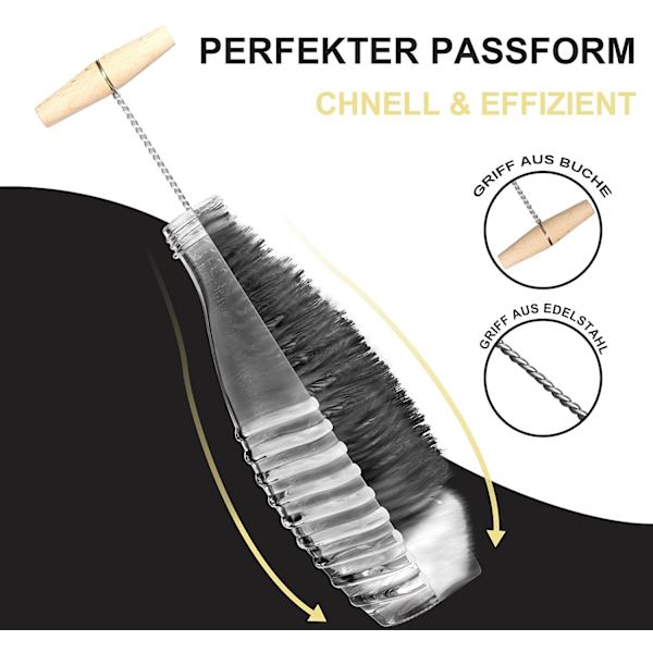 Set med 2 Flaskborste med Mjuka Pompoms - Lösningen för