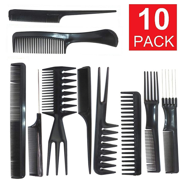 Set med 10 professionella kammar för frisörer, perfekt för alla