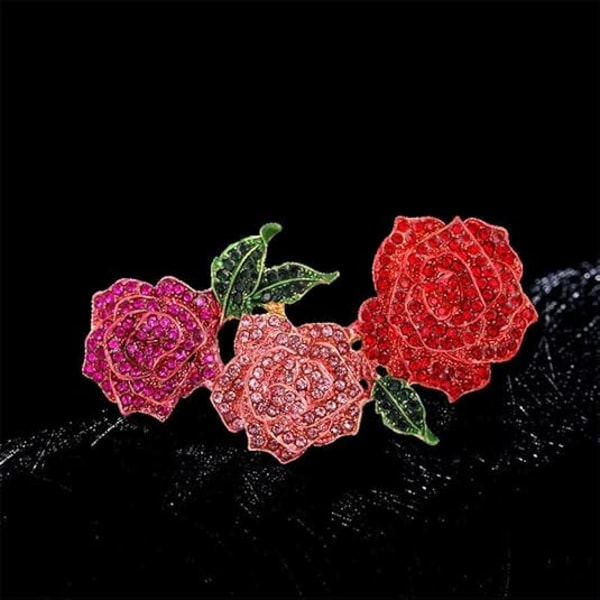 1 stk. Mode rose broche Rhinestone legering botanisk corsage Koreansk populær tøjtilbehør silkeskål spænde adgang