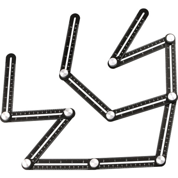 Multivinkel kakelmätrulle, svart hörnverktyg, aluminiumlegeringshörnstencil, 12-sidiga verktyg, S