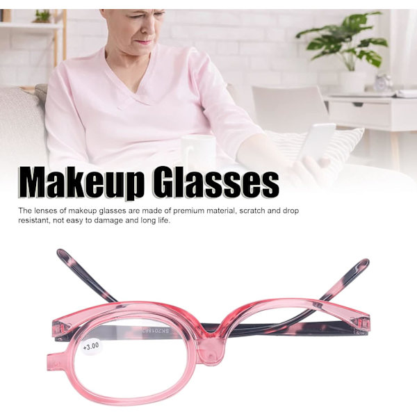 Ögonmakeup Läsglasögon (+3.00), Kvinnor Fällbara Kosmetiska Readi