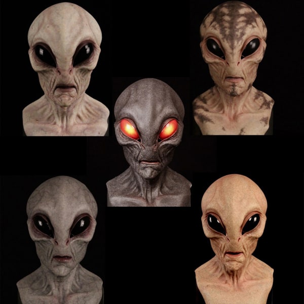 Halloween Alien Latex Mask Alien Horror Mask (Alien [Grå])