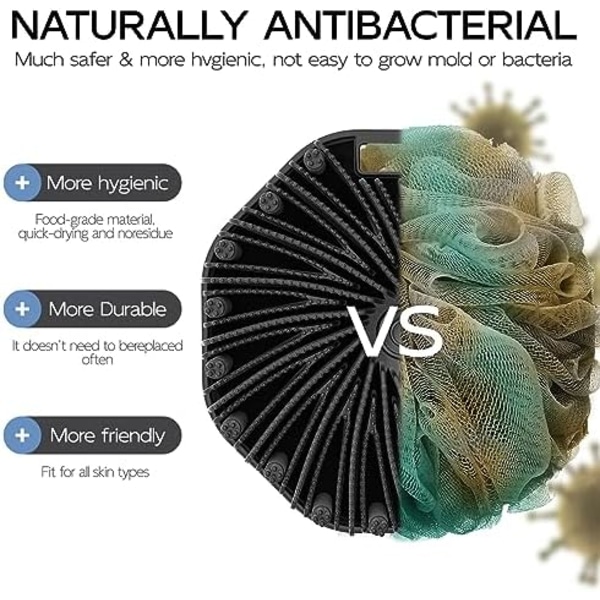 Silikon Kroppsskrubb, Eksfolierende Kroppsvask Skrubber Eksfoliator, Dusj Kroppsbørste for Effektiv Dusjing Eksfoliering