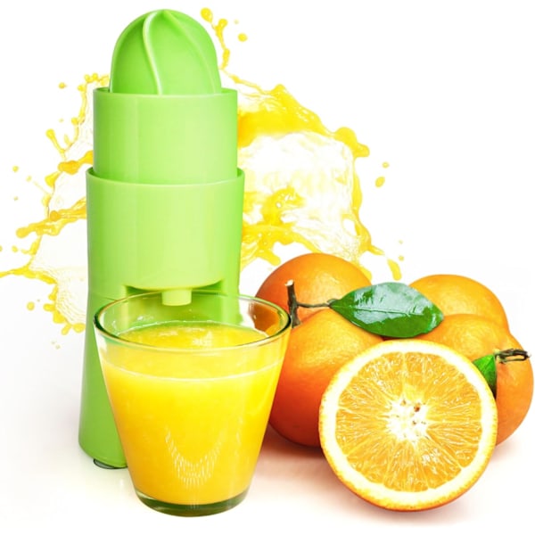 Citruspresser med Hældetud - Mekanisk Assistance - Hjemmelavet Presset Juice - Appelsin, Citron, osv. - Afrundet Pres - Hælder i Glas - På Sugekop