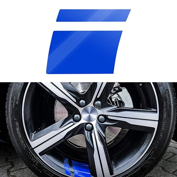 (Blå) 8-pack fälgdekaler ränder bil dekaler för 18-21 tums fälgar reflekterande bilklistermärken 6*6CM bil