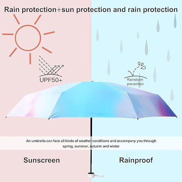 2  Folding Travel Umbrella,Mini Umbrella Small UV Umbrella with C