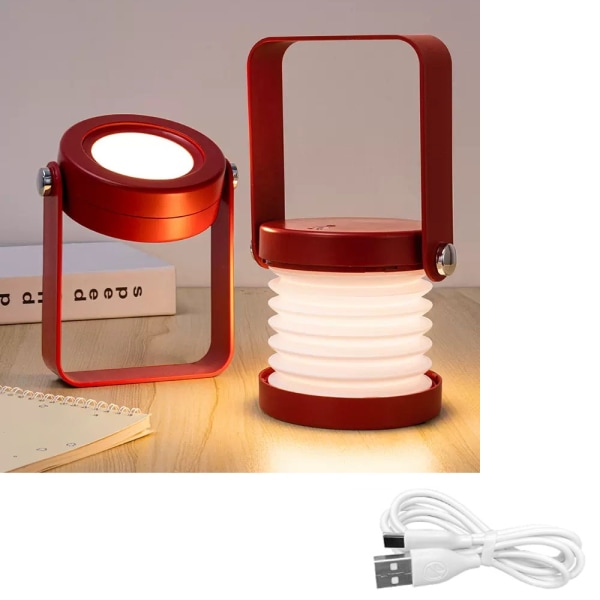 1 stk (rød) LED lanterne lumière veilleuse creative pliant