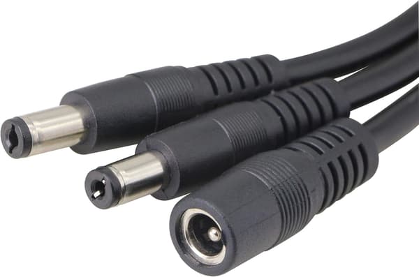 5,5/2,1MM 12V DC Splitter Power Cable 1 Han til 2 Hun Con