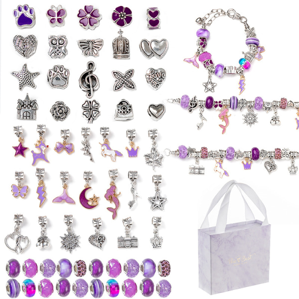Handgjorda Crystal Loose Beads Alloy Armband för barn Boxed DI