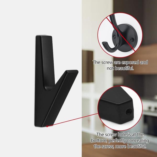 2PCS baderomshåndkleholder selvklebende veggkrok baderomskrok, krok for bade- og kjøkkenhåndklær