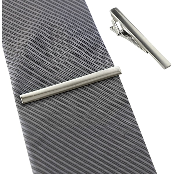 6,1×0,6×6,1cm 2 st slips för män Silver 2,4 tum, slipsklämma stift klämma slipsklämma set för klassiska slipsar N