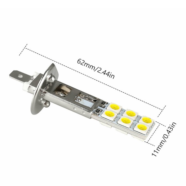 4 stk LED H1 LED 12V 6000K Hvit 55W LED Billamp tåkelys kjørelys