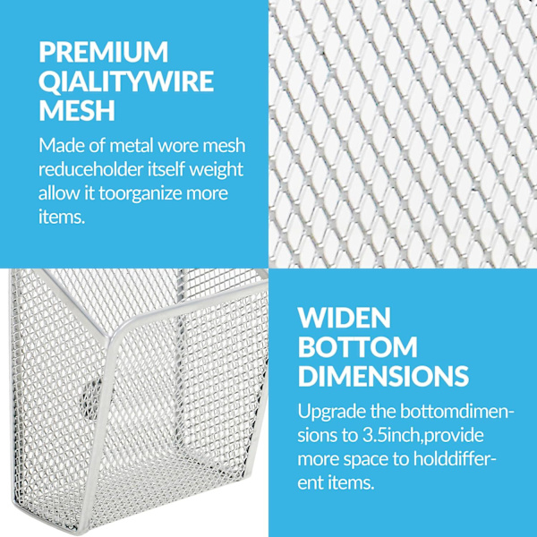 (Sølv) Magnetisk Penneholder, Enkelt Magnetisk Blyantskab Organizer, Mesh Markørholder Pen Kurv