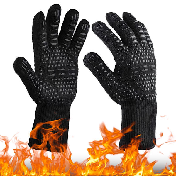 2-pack ugnshandskar, 1472°F värmebeständiga handskar, stora grillhandskar