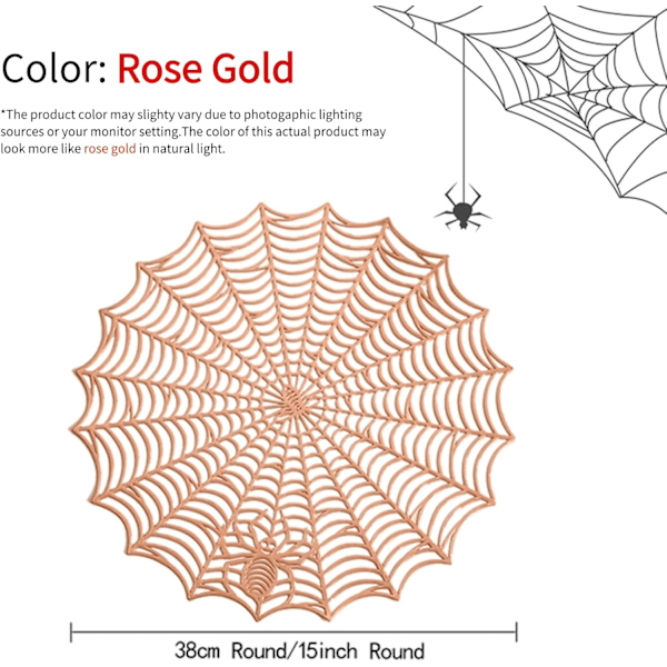 (Kulta 6kpl) Halloween Hämähäkinverkko Pitsi Pöytäliinat 6kpl Sarja Pöytäastiat ja Keittiökoristeet Halloween-Illalliselle Juhla-aikaan