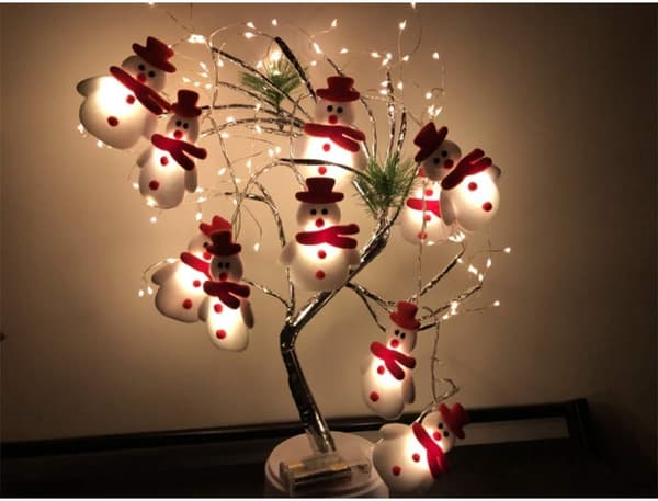 3m 20 LED julelys med snømann