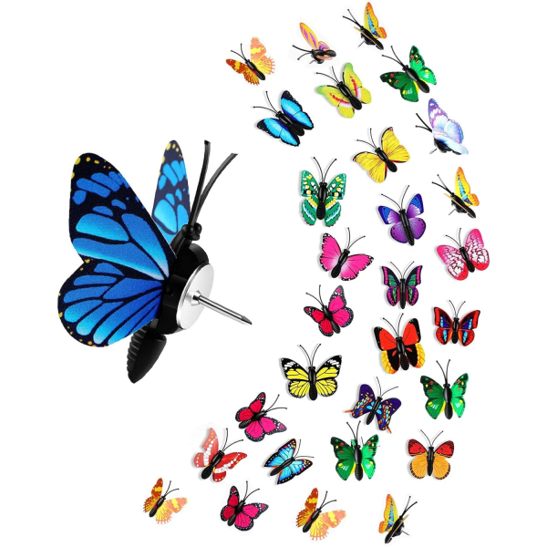 100 färgglada söta fjärilar trycknålar för väggkorkbräda, karta,