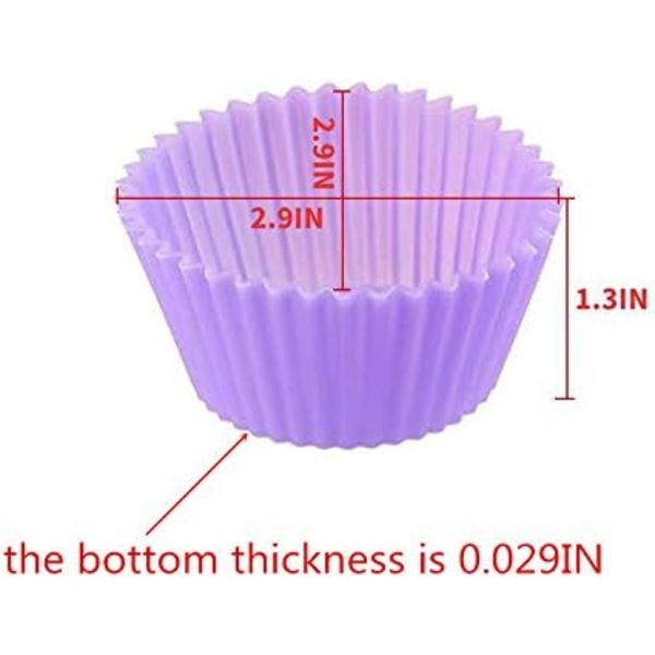 Genanvendelige silikonebageforme, muffinforme - sæt med 12, Mul