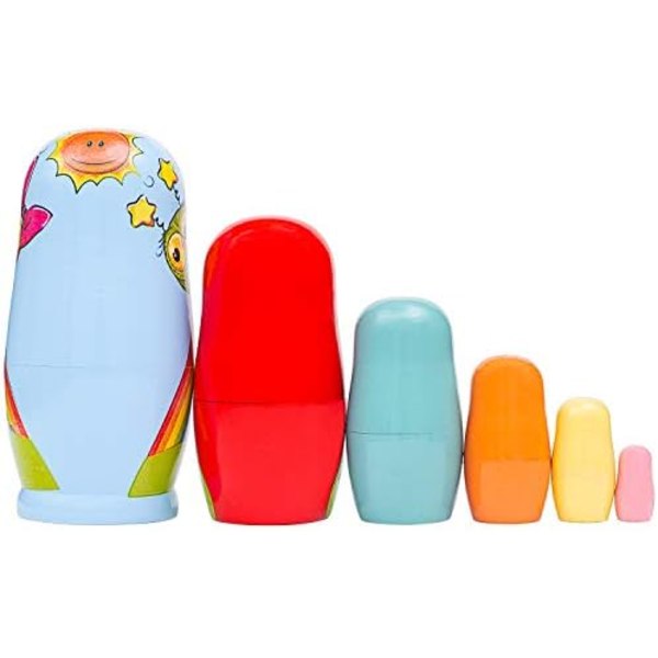 Ryska Nesting Dolls Djur Träfödelsedagspresenter Handmålade Matryoshka Nesting Dolls