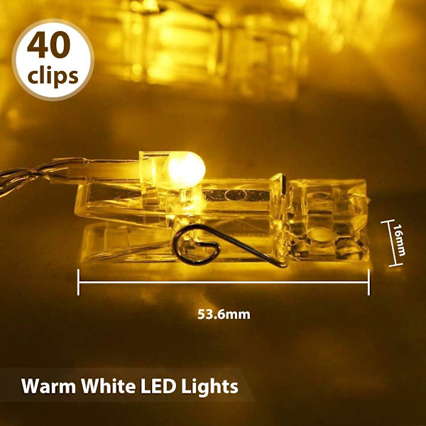 6m 40 LED stämningsbelysning dekorativa LED ljusslingor för inomhusbelysning sovrum, jul, barnrum,